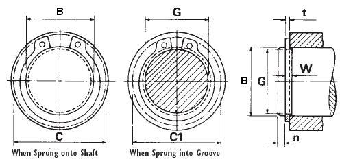 ISTW-75, Round S Type Retaining Ring (for Shafts), Ochiai